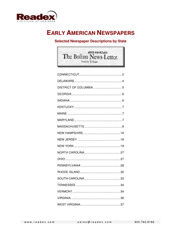 Early American Newspapers