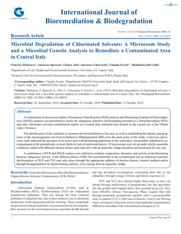 International Journal of Bioremediation & Biodegradation