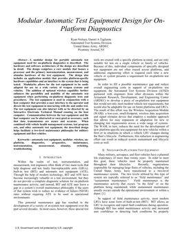 Modular Automatic Test Equipment Design for On- Platform Diagnostics