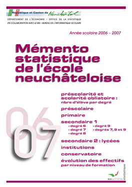 Mémento Statistique De L'école Neuchâteloise