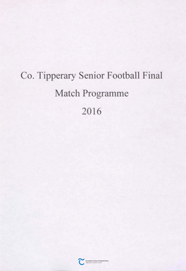 Co. Tipperary Senior Football Final Match Programme