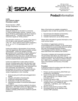 Lectin from Triticum Vulgaris (Wheat) (L7017)