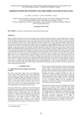 Albedo Pattern Recognition and Time-Series Analyses in Malaysia