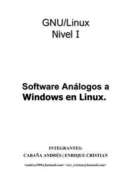 GNU/Linux Nivel I