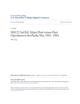 HM 22 2Nd Ed.: Major Fleet-Versus-Fleet Operations in the Pacific War, 1941–1945