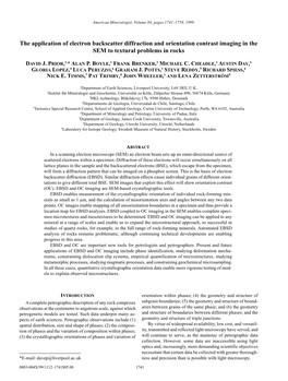 The Application of Electron Backscatter Diffraction and Orientation Contrast Imaging in the SEM to Textural Problems in Rocks