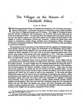 The Villages on the Manors of Titchfield Abbey V>