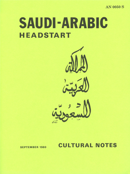 DLI Saudi Arabic Headstart Cultural Notes