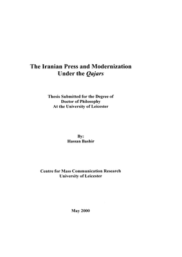 The Iranian Press and Modernization Under the Qajars