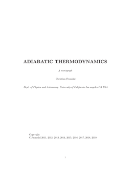 Adiabatic Thermodynamics