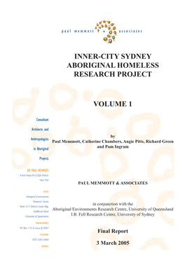 Inner-City Sydney Aboriginal Homeless Research Project