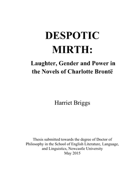 DESPOTIC MIRTH: Laughter, Gender and Power in the Novels of Charlotte Brontë