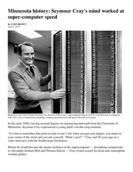 Seymour Cray's Mind Worked at Super-Computer Speed