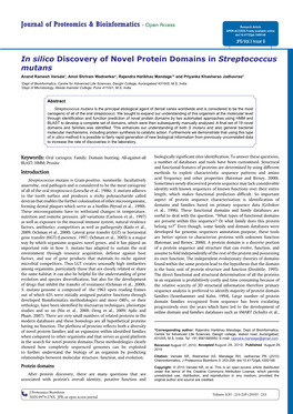 In Silico Discovery of Novel Protein Domains in Streptococcus Mutans