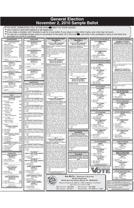 Sample Ballot 11-02-2010 GE.Indd