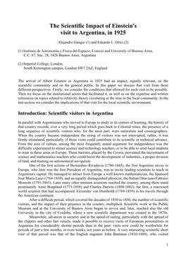 The Scientific Impact of Einstein's Visit to Argentina, in 1925