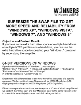 Supersize the Swap File to Get More Speed and Reliability from 