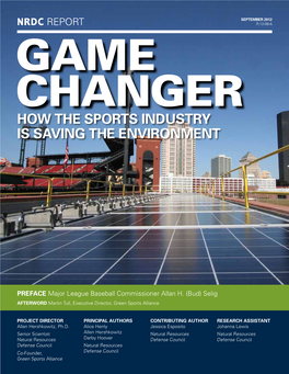 NRDC Report R:12-08-A Game Changer How the Sports Industry Is Saving the Environment