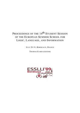 PROCEEDINGS of the 14Thstudent SESSION of THE