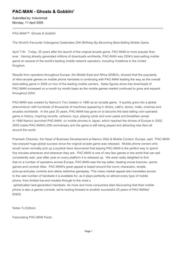 PAC-MAN - Ghosts & Gobblin' Submitted By: Indoctrimat Monday, 11 April 2005