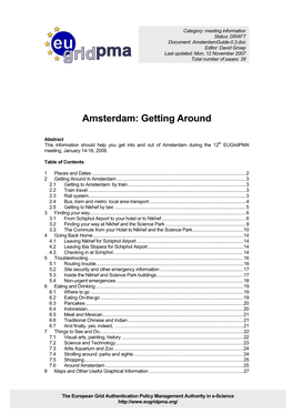 Amsterdam: Getting Around