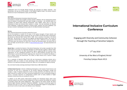 International Inclusive Curriculum Conference