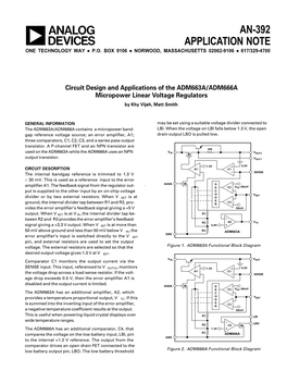 Circuit Design and Applications of the ADM663A/ADM666A Micropower Linear Voltage Regulators by Khy Vijeh, Matt Smith