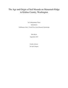 The Age and Origin of Soil Mounds on Manastash Ridge in Kittitas County, Washington