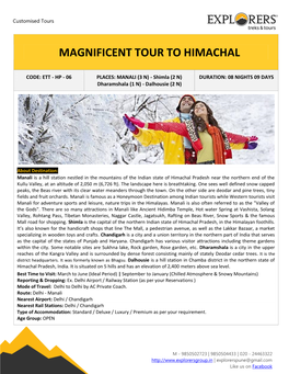 Magnificent Tour to Himachal