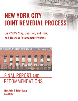 New York City Stop & Frisk Joint Remedial Process