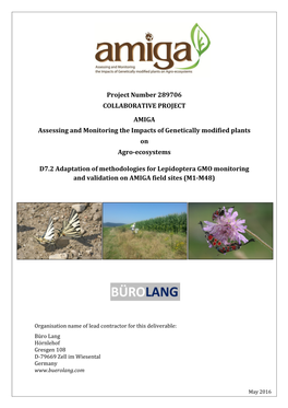 Adaptation of Methodologies for Lepidoptera GMO Monitoring and Validation on AMIGA Field Sites (M1-M48)