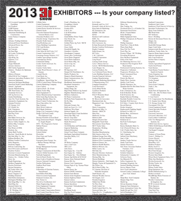 EXHIBITORS --- Is Your Company Listed?