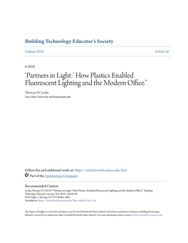 'Partners in Light:' How Plastics Enabled Fluorescent Lighting And