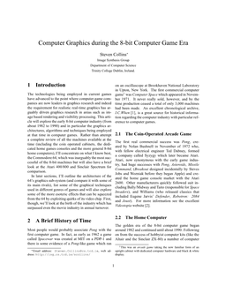 Computer Graphics During the 8-Bit Computer Game Era