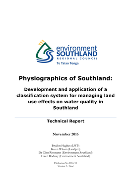 Physiographics of Southland