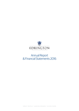 Annual Report & Financial Statements 2016