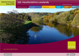 100. Herefordshire Lowlands Area Profile: Supporting Documents