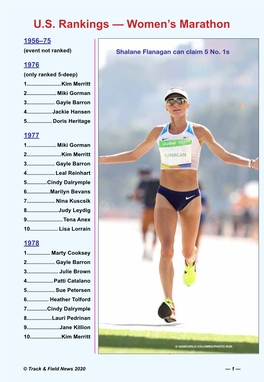 U.S. Rankings — Women's Marathon