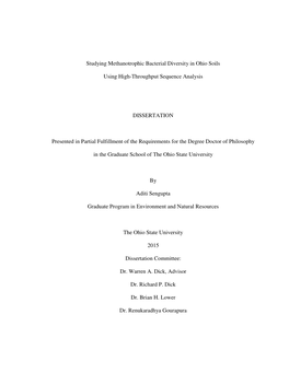 Studying Methanotrophic Bacterial Diversity in Ohio Soils Using High