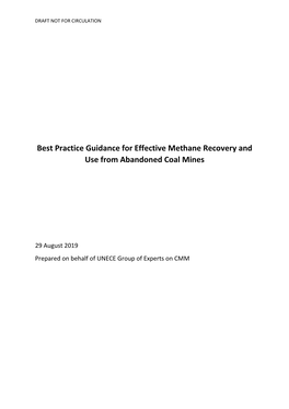 Best Practice Guidance for Effective Methane Recovery and Use from Abandoned Coal Mines