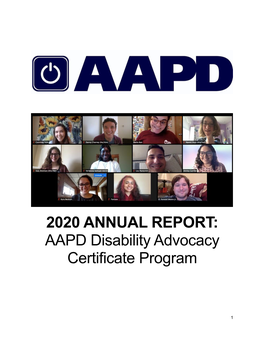 AAPD Disability Advocacy Certificate Program