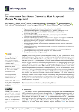 Pectobacterium Brasiliense: Genomics, Host Range and Disease Management