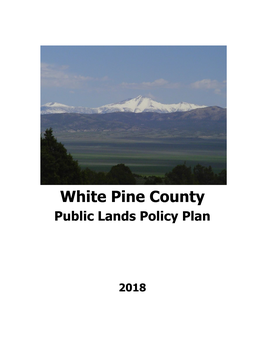 Public Lands Policy Plan 2018