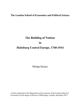The Building of Nations in Habsburg Central Europe, 1740-1914