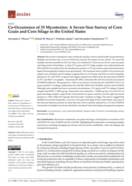 Co-Occurrence of 35 Mycotoxins: a Seven-Year Survey of Corn Grain and Corn Silage in the United States