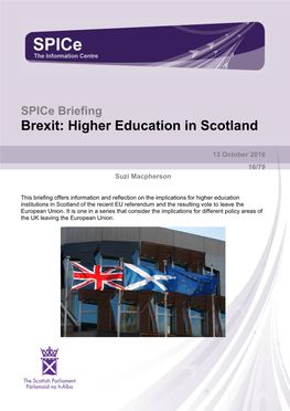 Brexit: Higher Education in Scotland