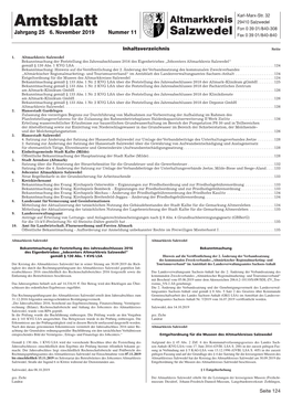 Amtsblatt Altmarkkreis 29410 Salzwedel Fon 0 39 01/840-308 Jahrgang 25 6