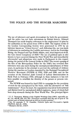 The Police and the Hunger Marchers