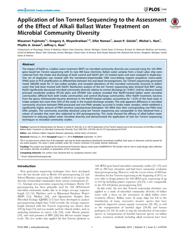 Application of Ion Torrent Sequencing to the Assessment of the Effect of Alkali Ballast Water Treatment on Microbial Community Diversity