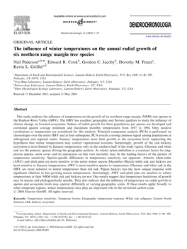 The Influence of Winter Temperatures on the Annual Radial Growth of Six